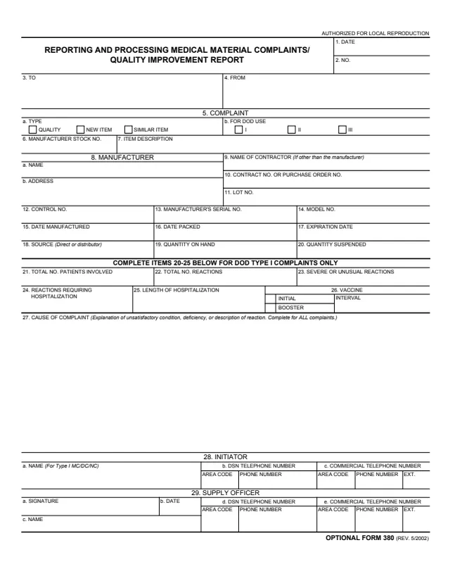 Page 1 of form OF380