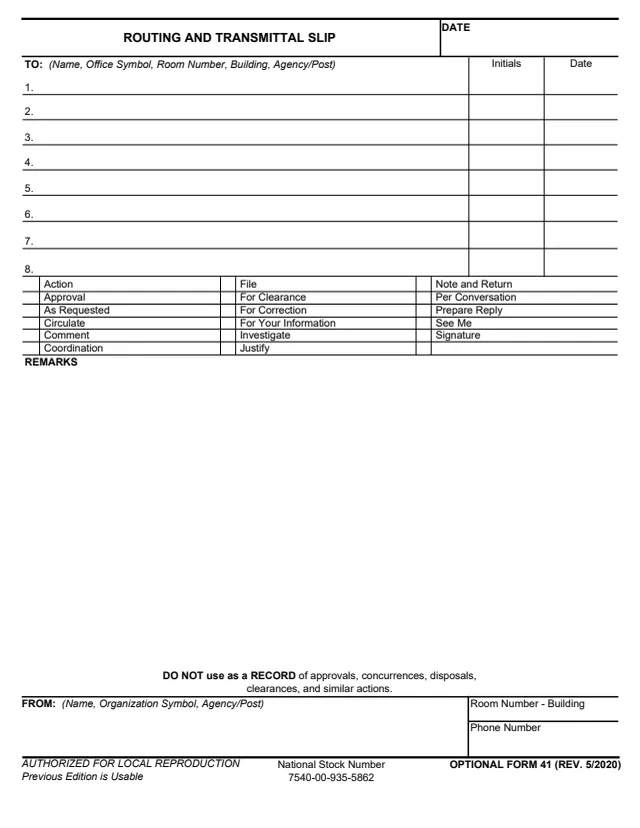 Page 1 of form OF41