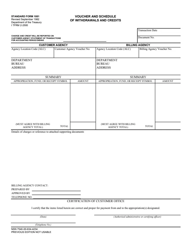 Page 1 of form SF1081