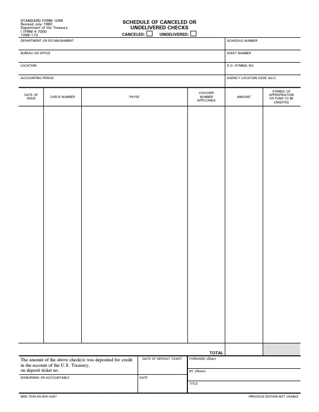 Page 1 of form SF1098