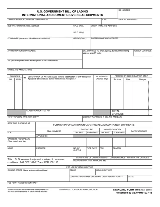Page 1 of form SF1103