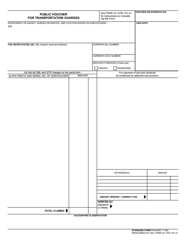 Page 1 of form SF1113