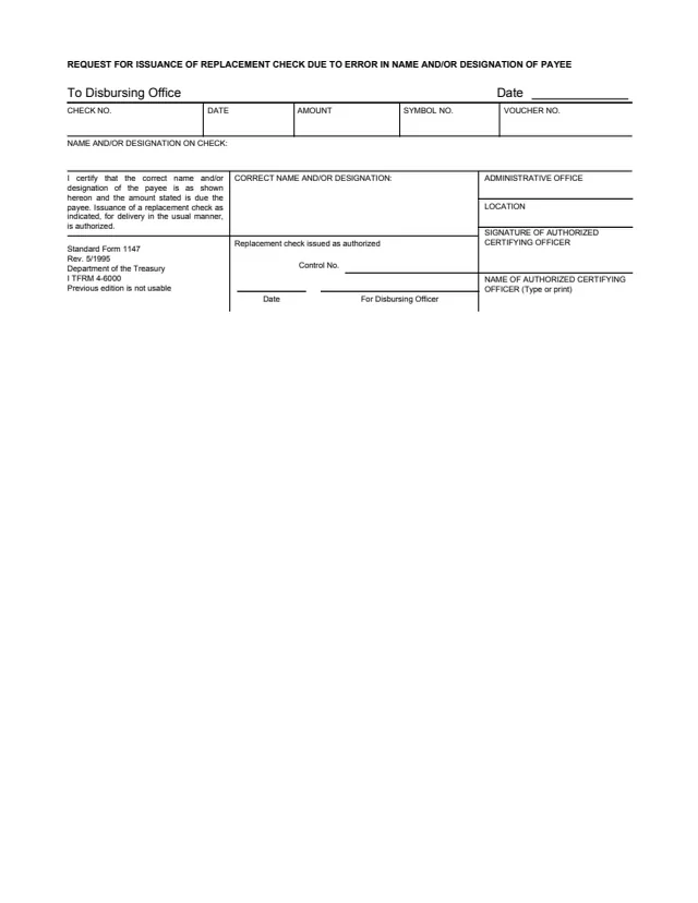 Page 1 of form SF1147