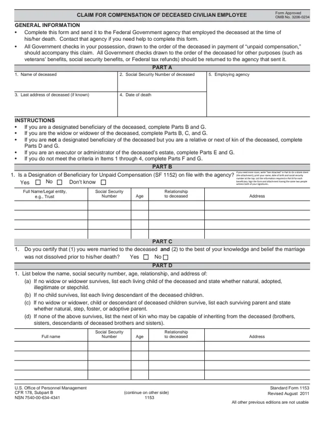 Page 1 of form SF1153