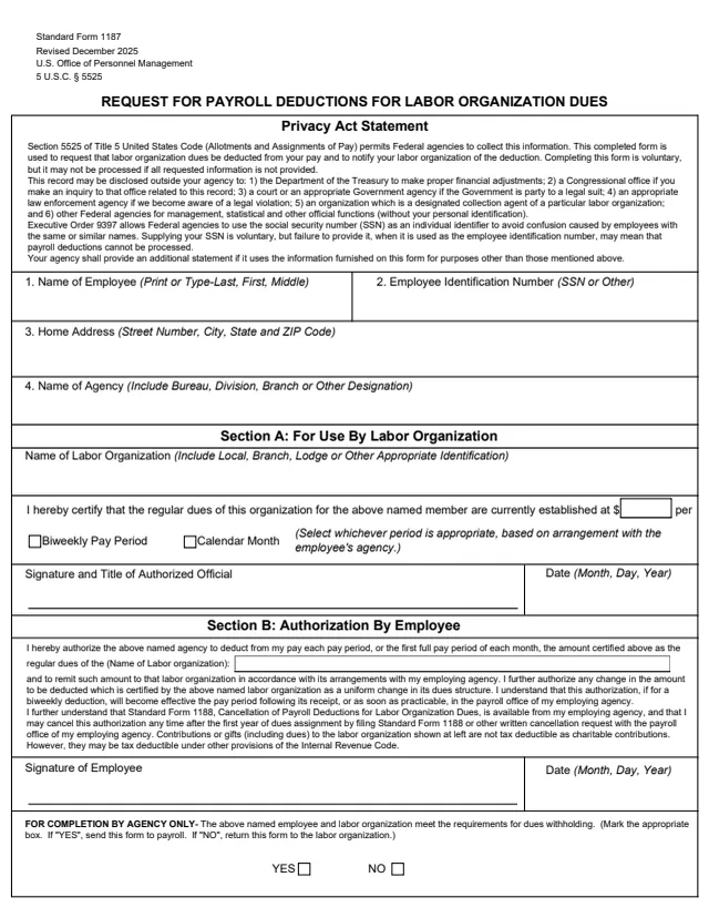 Page 1 of form SF1187