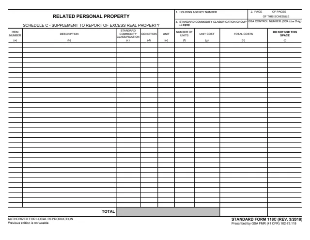 Page 1 of form SF118C