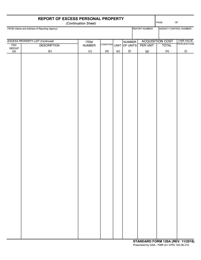Page 1 of form SF120A