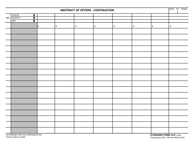 Page 1 of form SF1410