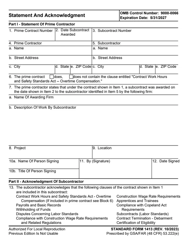 Page 1 of form SF1413