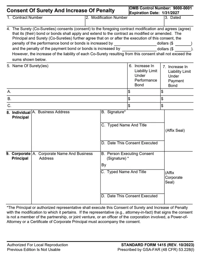 Page 1 of form SF1415