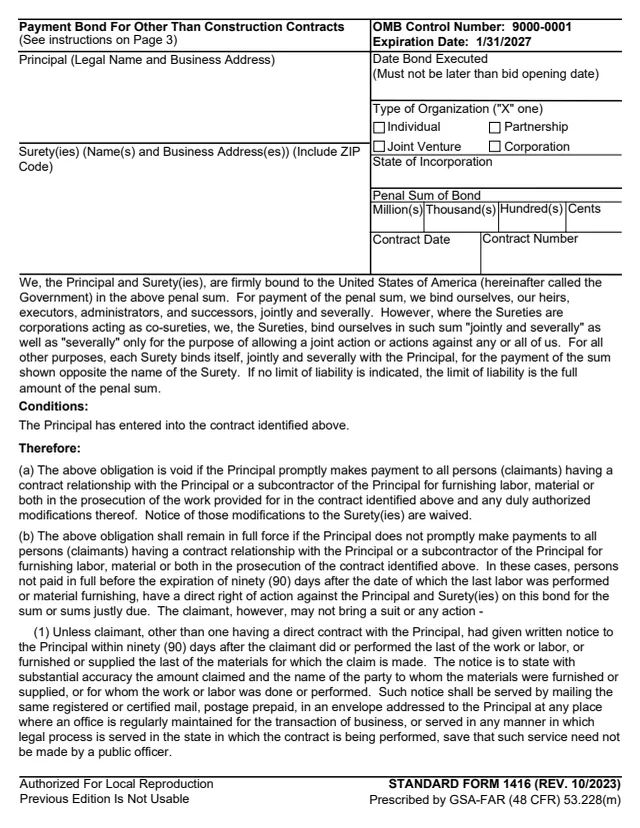 Page 1 of form SF1416