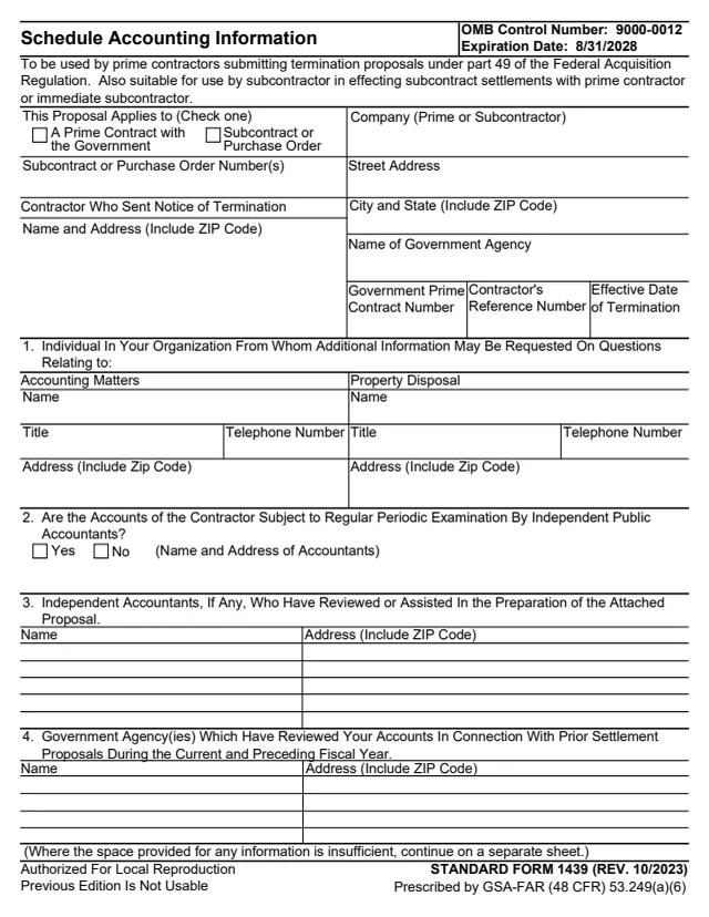 Page 1 of form SF1439