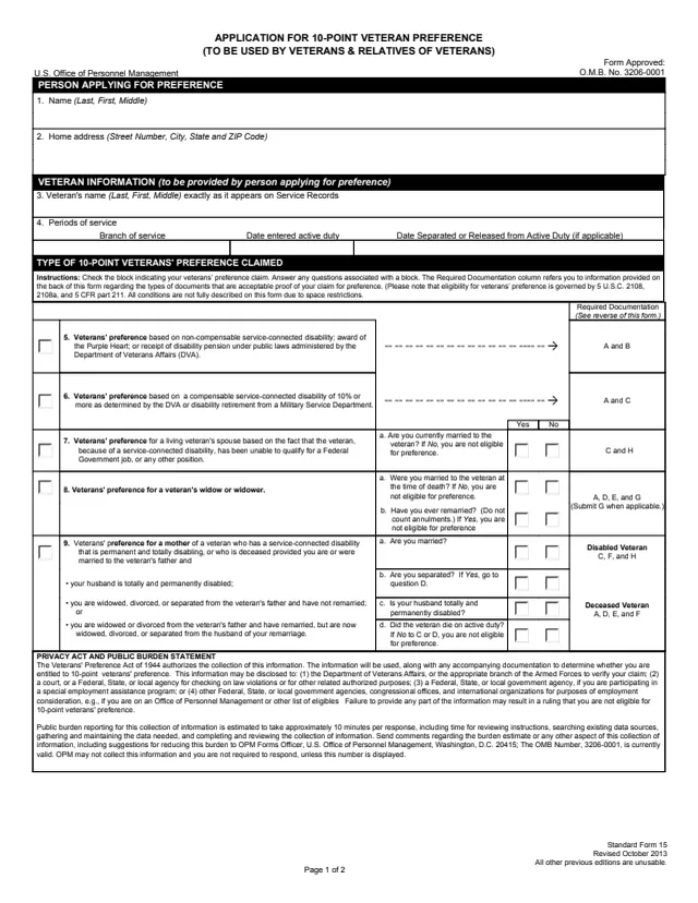 Page 1 of form SF15