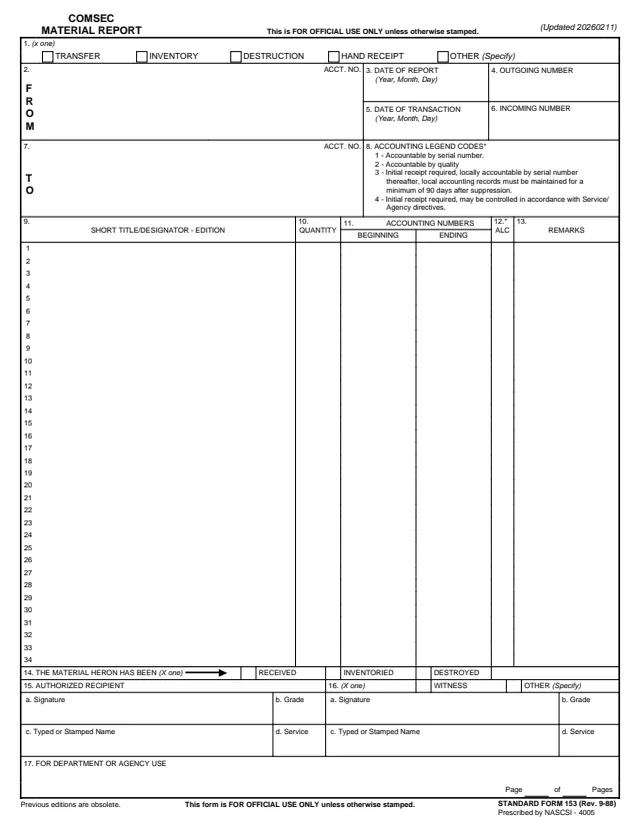 Page 1 of form SF153