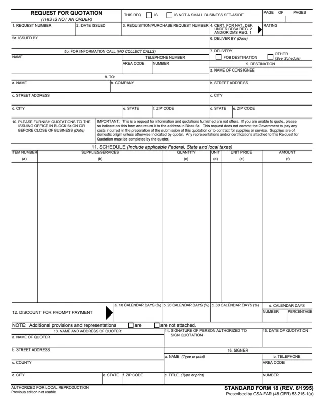 Page 1 of form SF18