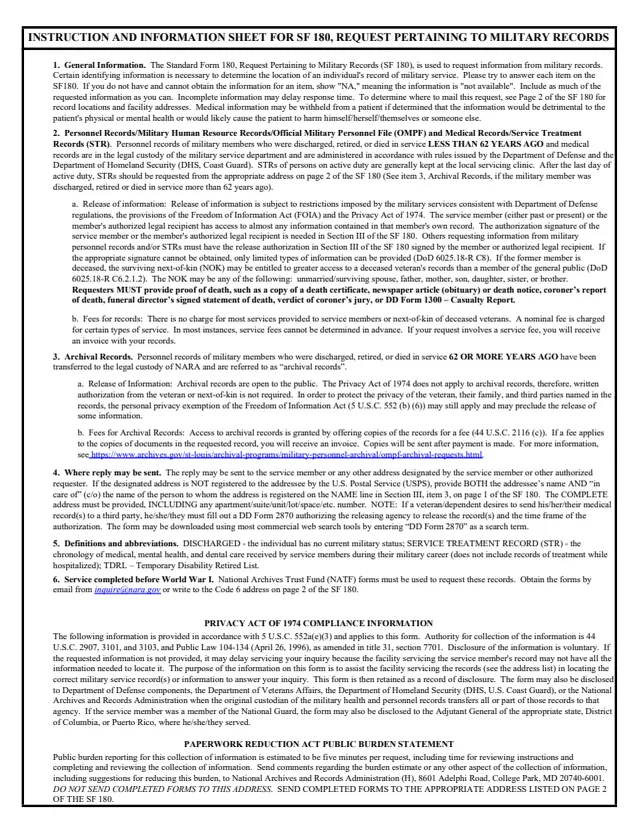 Page 1 of form SF180
