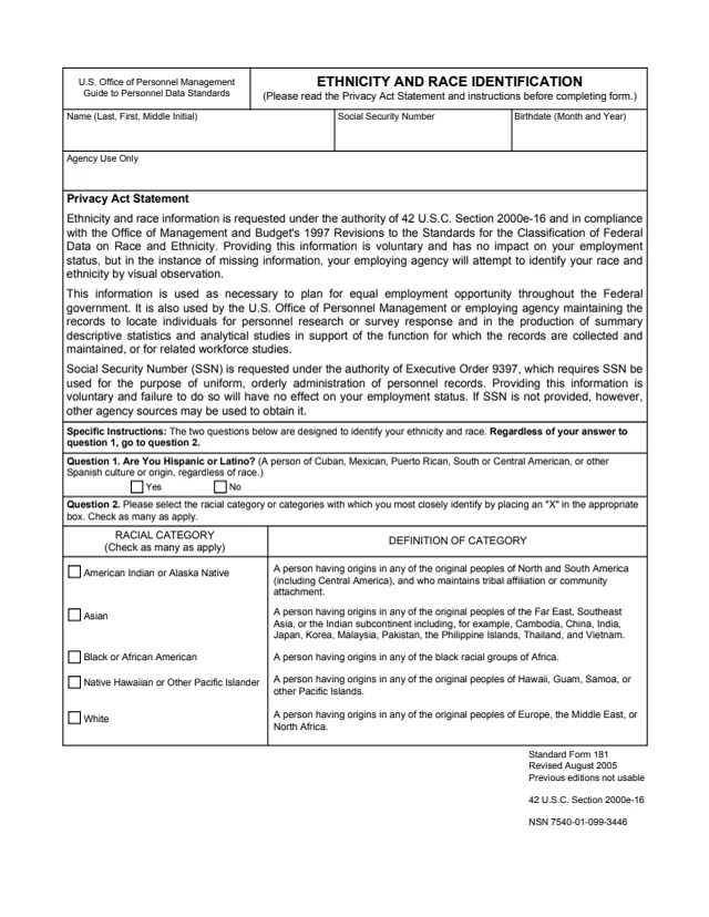 Page 1 of form SF181