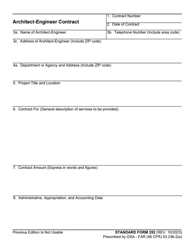 Page 1 of form SF252