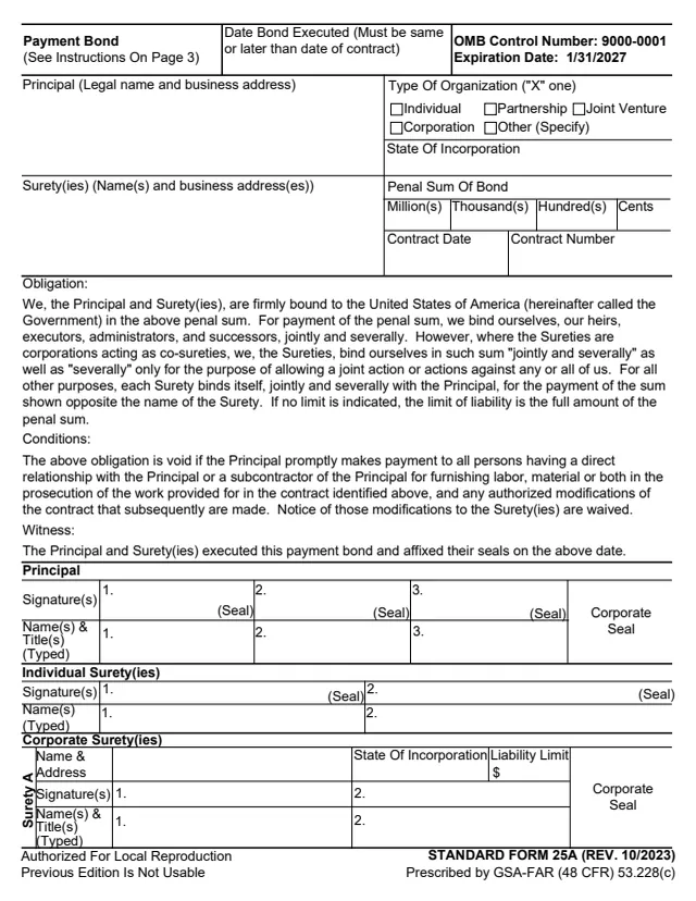 Page 1 of form SF25A