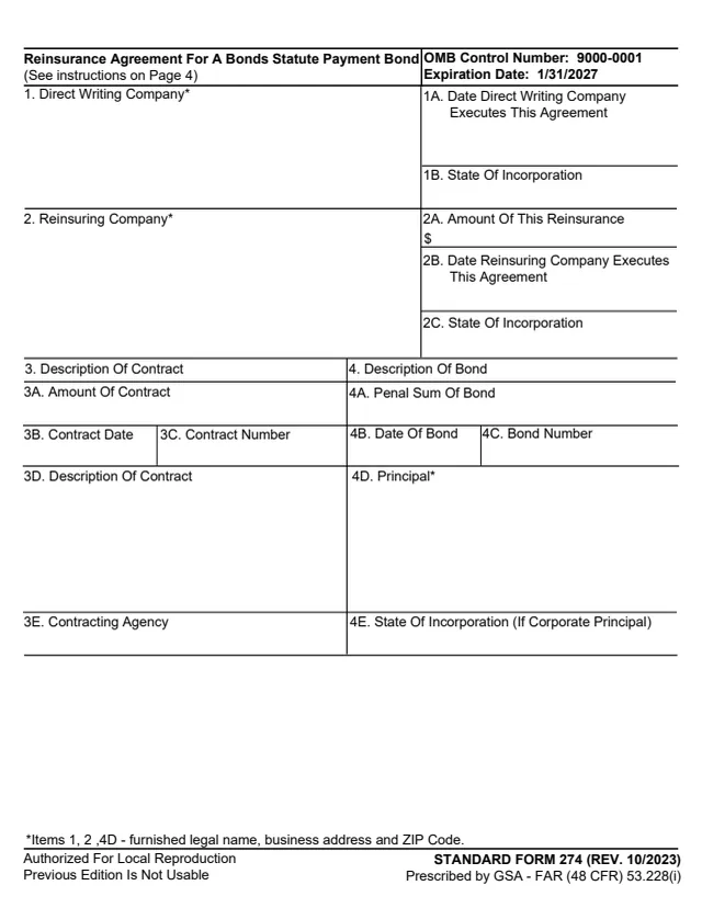 Page 1 of form SF274