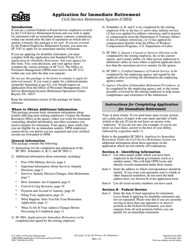 Page 1 of form SF2801