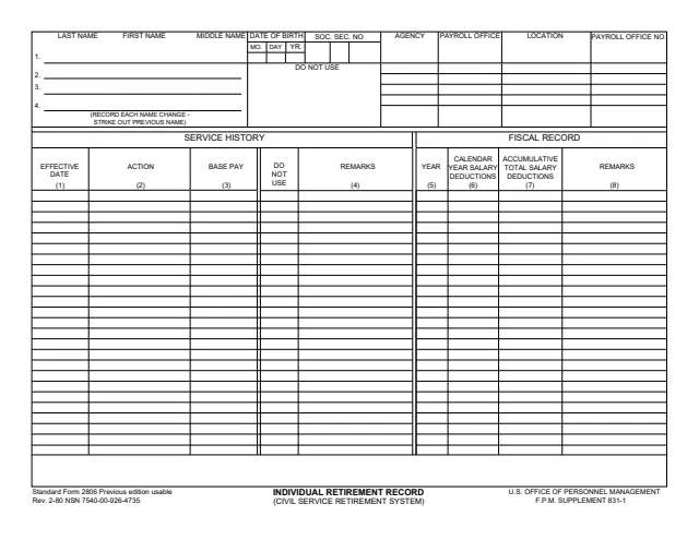 Page 1 of form SF2806