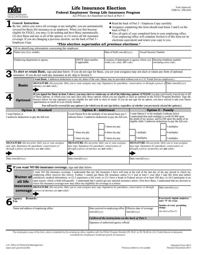 Page 1 of form SF2817