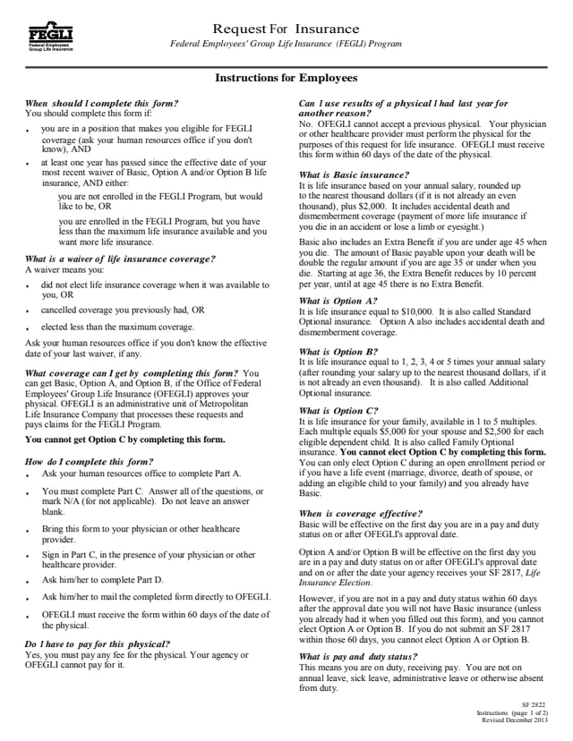 Page 1 of form SF2822