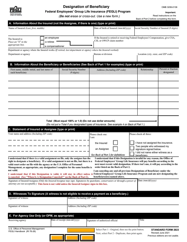 Page 1 of form SF2823
