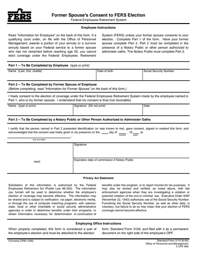 Page 1 of form SF3110