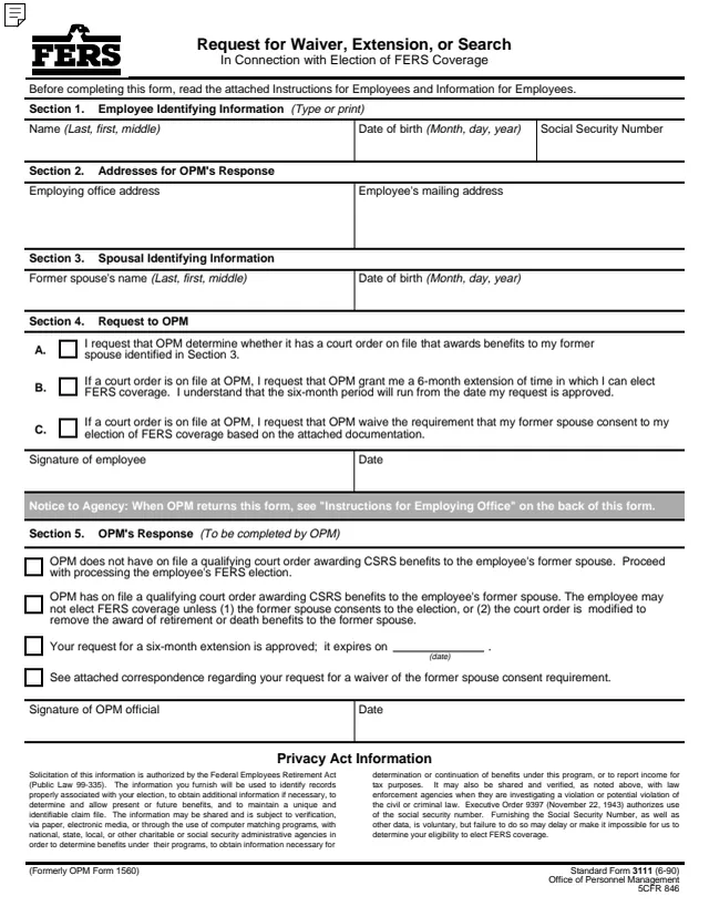 Page 1 of form SF3111
