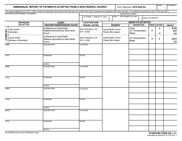 Page 1 of form SF326