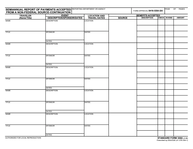 Page 1 of form SF326A