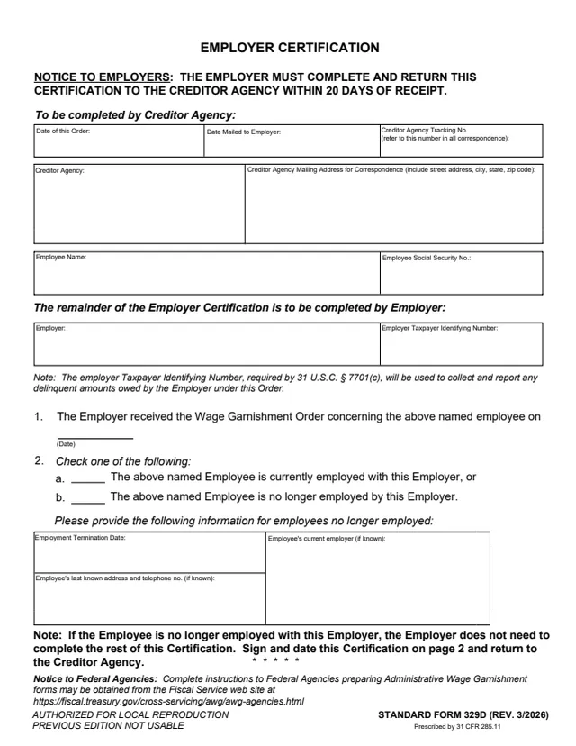 Page 1 of form SF329D