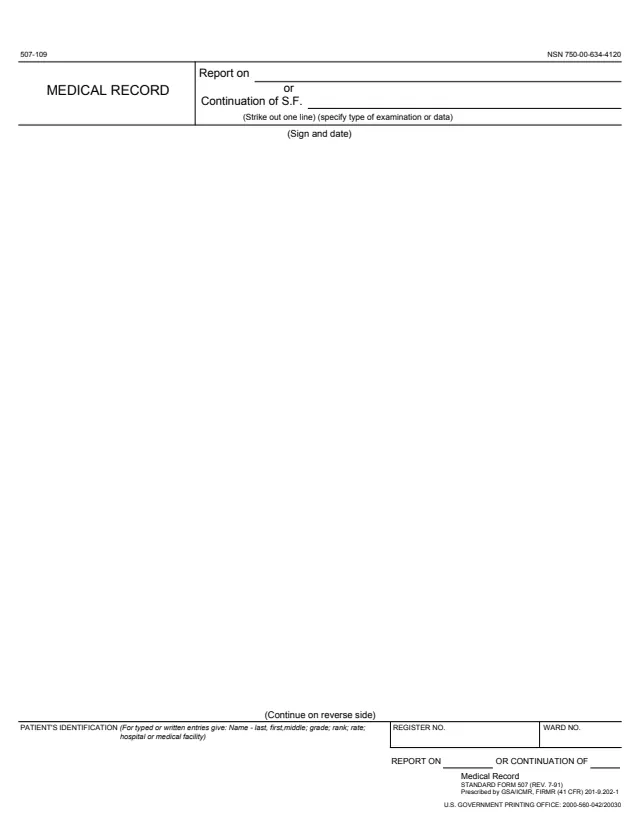 Page 1 of form SF507