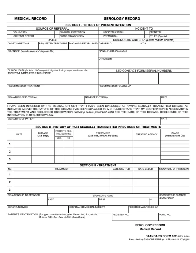 Page 1 of form SF602