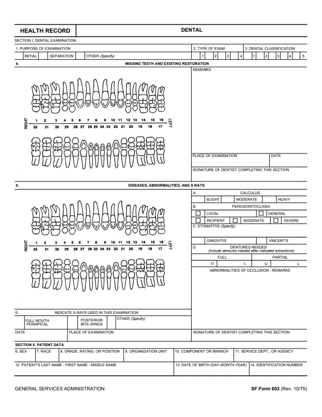Page 1 of form SF603