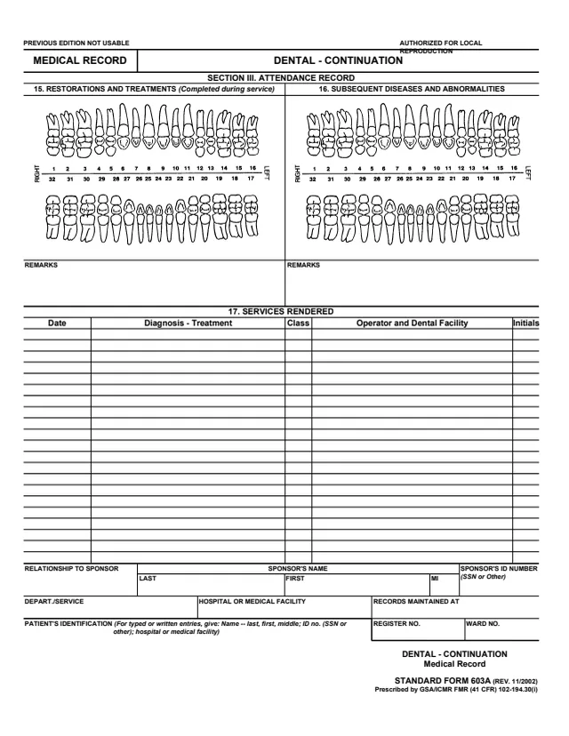 Page 1 of form SF603A