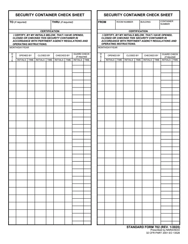Page 1 of form SF702