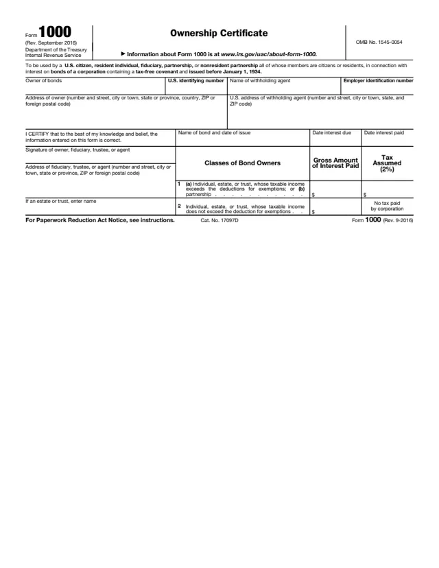 Page 1 of form 1000