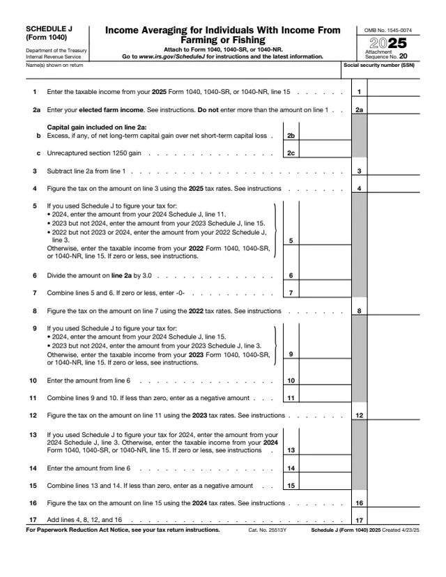Page 1 of form 1040