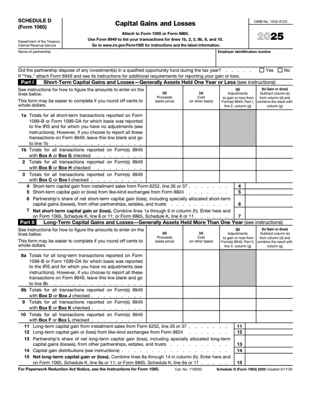 Page 1 of form 1065