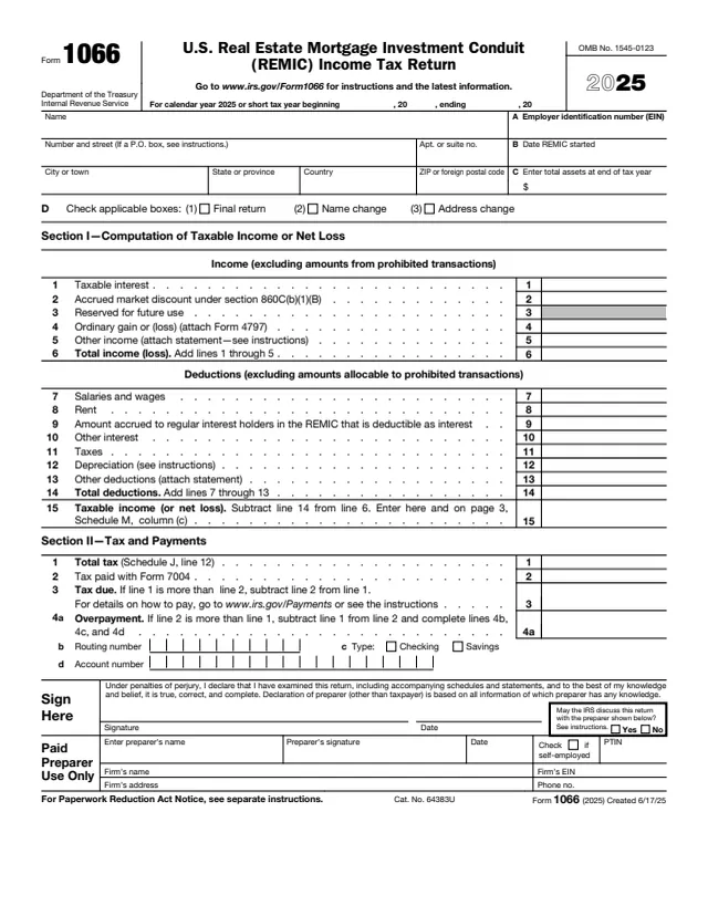 Page 1 of form 1066