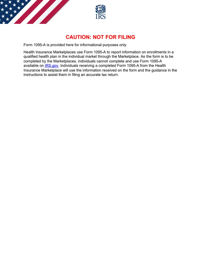 Page 1 of form 1095-A