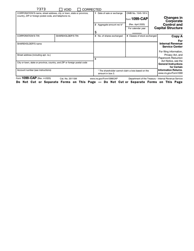 Page 1 of form 1099-CAP