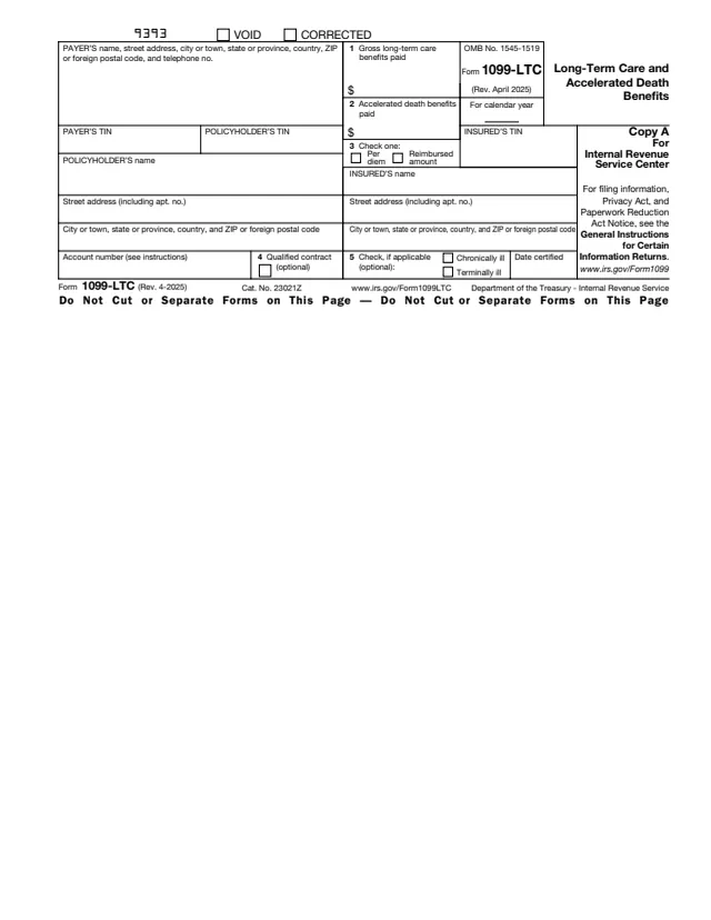 Page 1 of form 1099-LTC