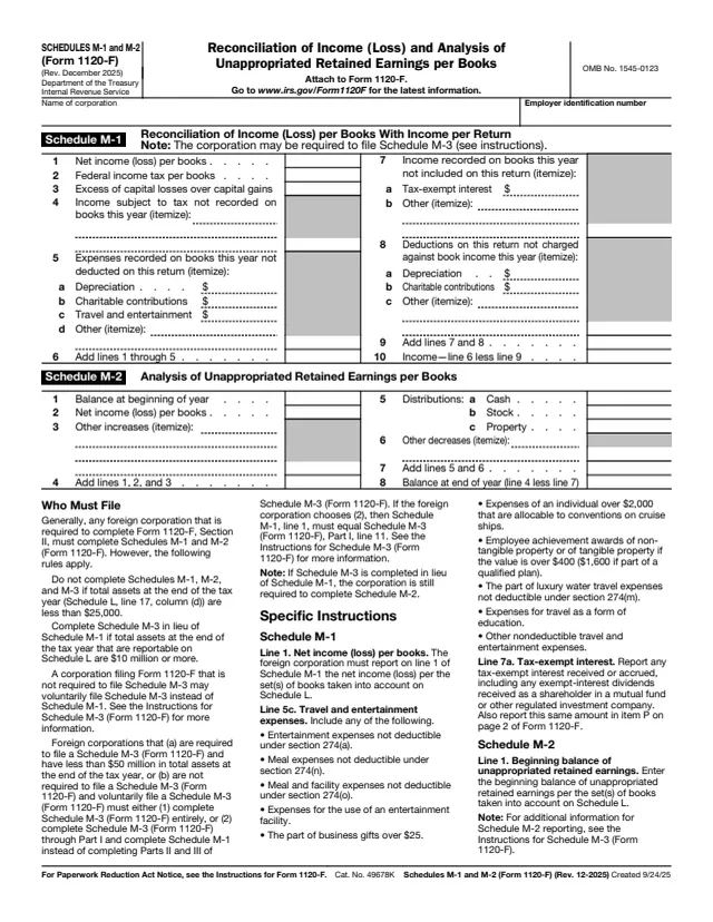 Page 1 of form 1120-F