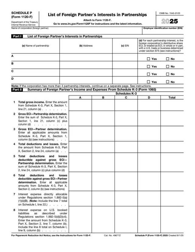 Page 1 of form 1120-F