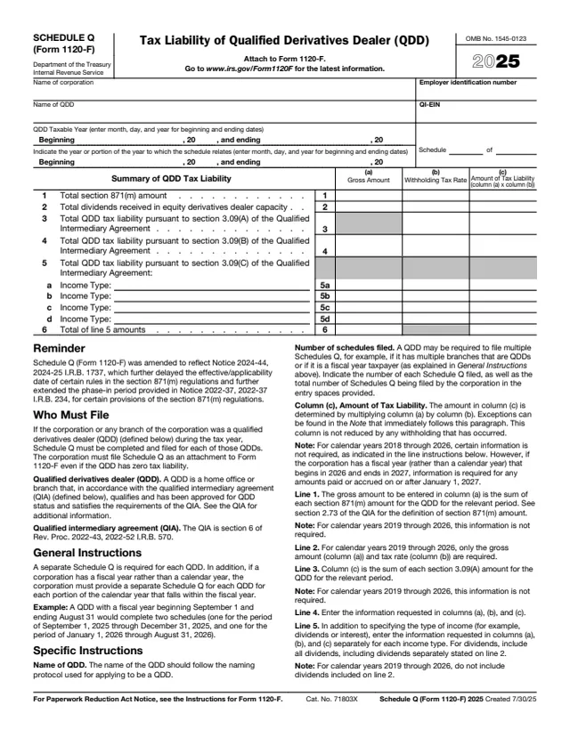 Page 1 of form 1120-F