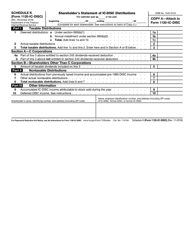 Page 1 of form 1120-IC-DISC Sch. K